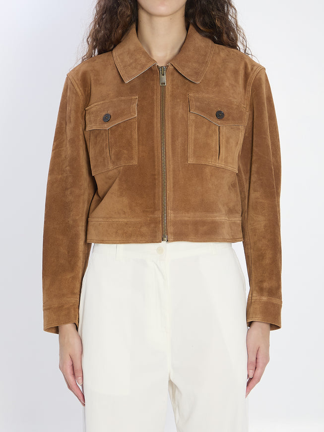 Arma Helen Suede Jacket Brown