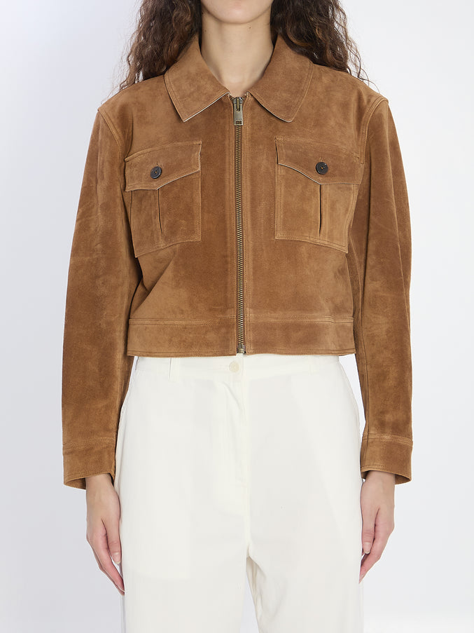 Arma Helen Suede Jacket Brown