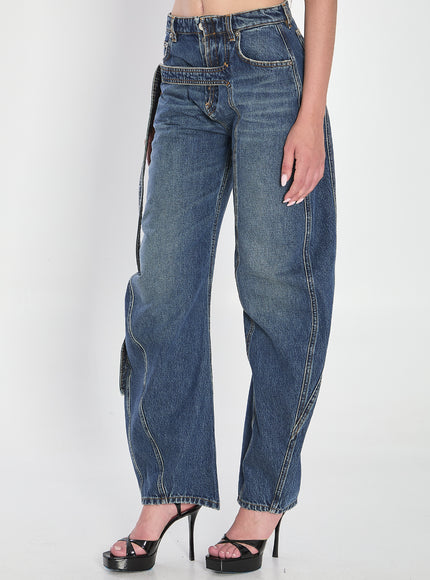 Jean Paul Gaultier Strap Jeans In Denim