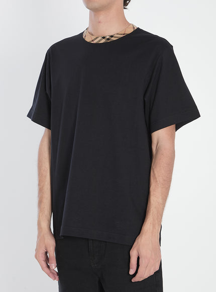 Burberry Cotton T-shirt With Check Collar