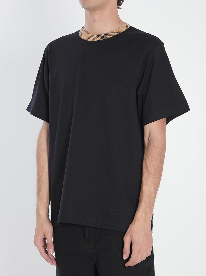 Burberry Cotton T-shirt With Check Collar