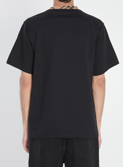 Burberry Cotton T-shirt With Check Collar