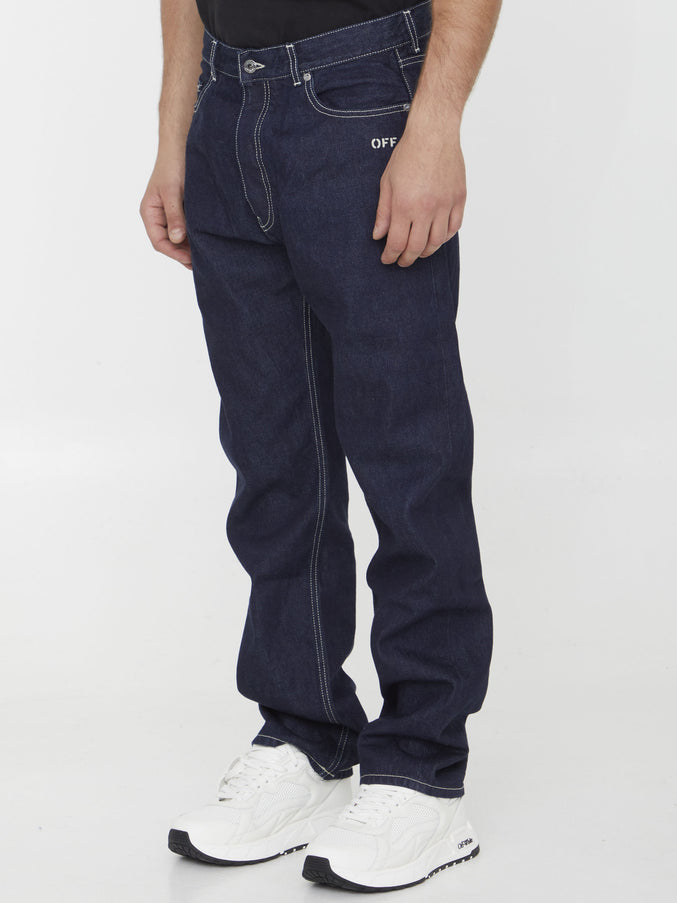 Off White Off Embroidery Jeans