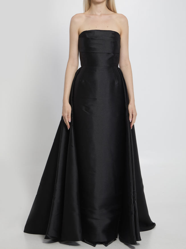 Solace London Tiffany Strapless Asymmetric Dress Black