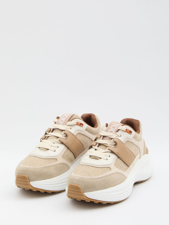 Tod's Sneakers In Fabric And Suede Leather