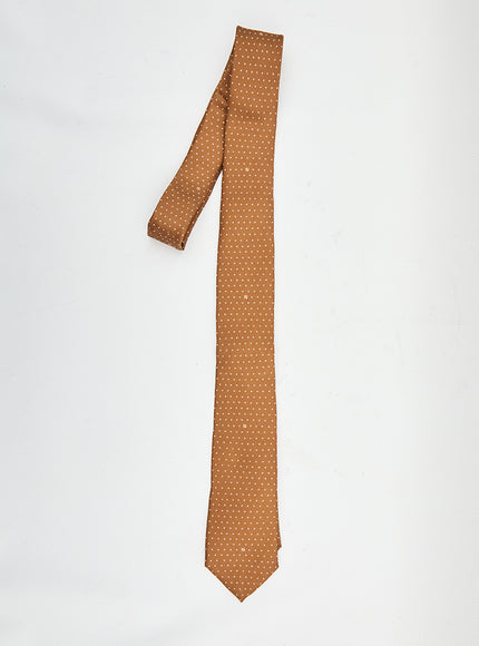 Fendi Brown Silk Tie QT Yellow