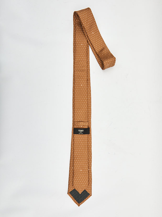 Fendi Brown Silk Tie