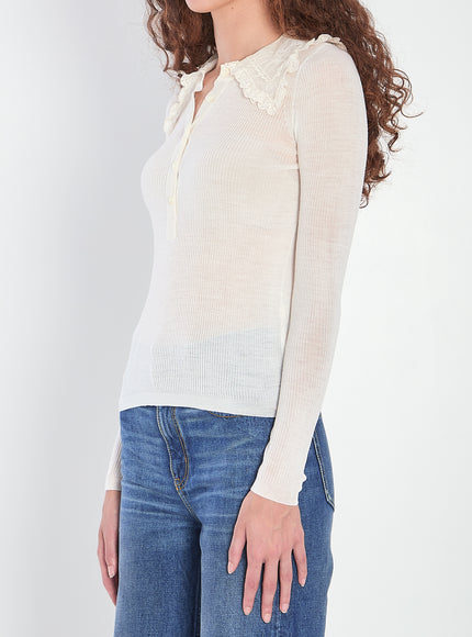 Chloe Shirt With Lace Collar