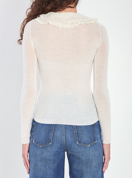 Chloe Shirt With Lace Collar