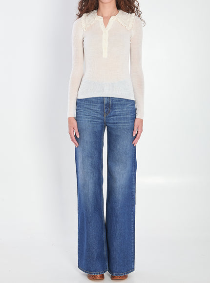 Chloe Shirt With Lace Collar