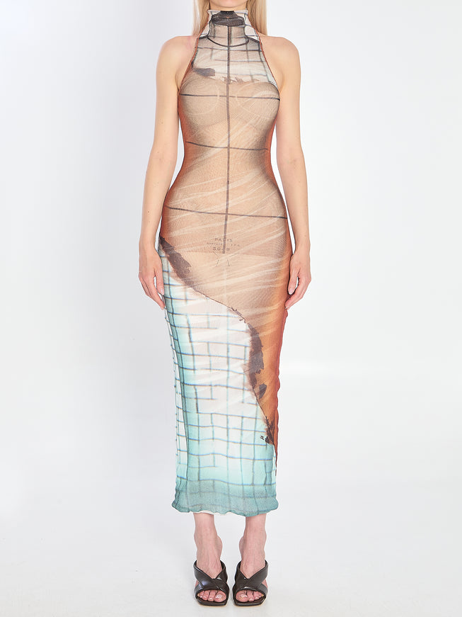 Jean Paul Gaultier Fire Long Dress White