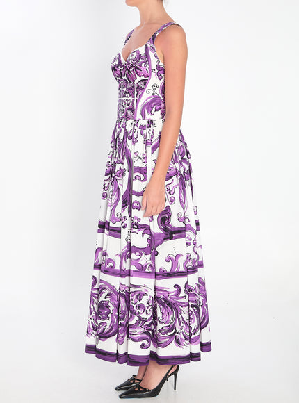 Dolce & Gabbana Long Dress With Maiolica Print