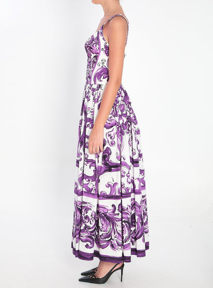 Dolce & Gabbana Long Dress With Maiolica Print