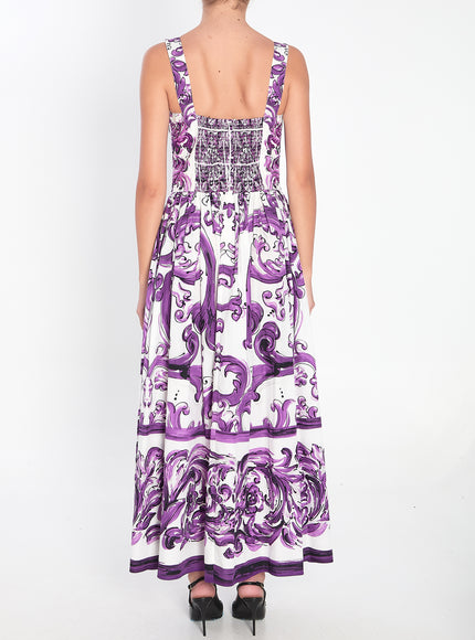 Dolce & Gabbana Long Dress With Maiolica Print