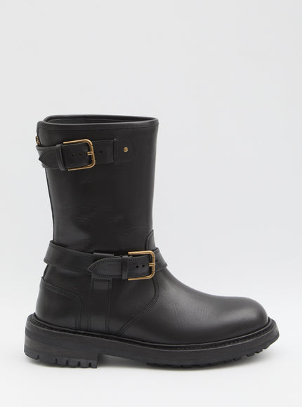 Dolce & Gabbana Black Smooth Leather Boot Black