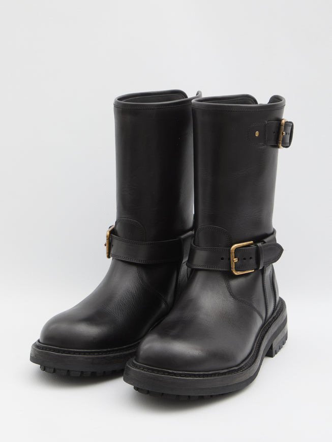 Dolce & Gabbana Black Smooth Leather Boot