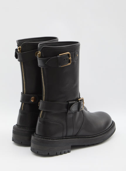 Dolce & Gabbana Black Smooth Leather Boot