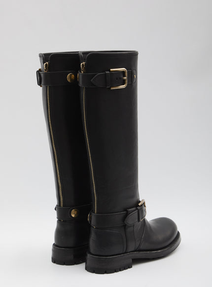 Dolce & Gabbana Leather Biker Boots