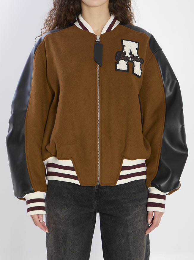The Attico Camel Bomber Jacket Beige
