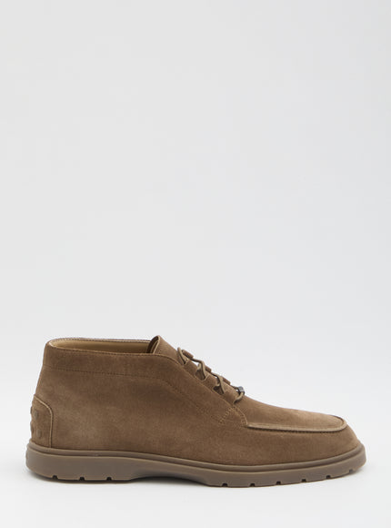 Tod's Suede Leather Ankle Boots Brown