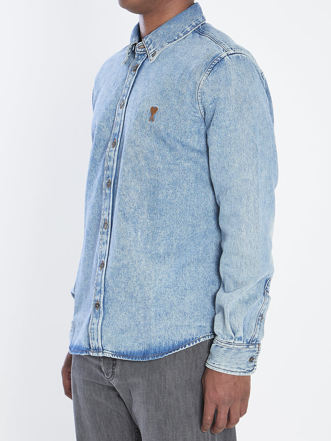 Ami Paris Ami De Coeur Denim Shirt