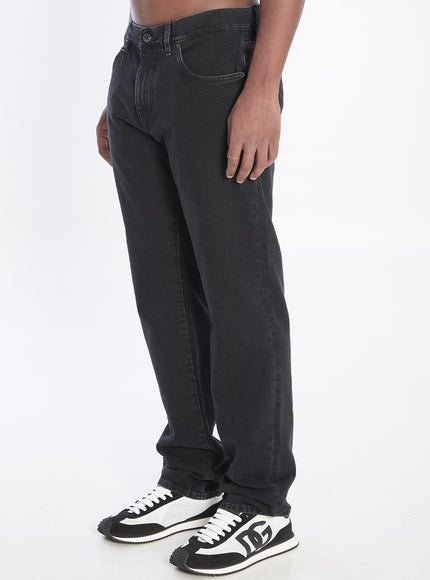 Dolce & Gabbana Denim Pants With Plaque