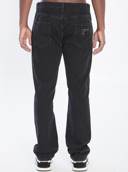 Dolce & Gabbana Denim Pants With Plaque