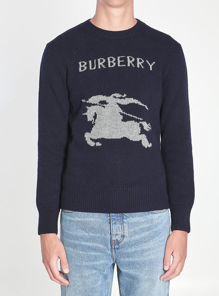 Burberry Wool And Cashmere Pullover Blue