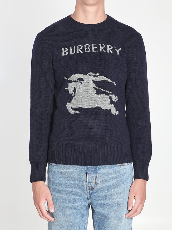 Burberry Wool And Cashmere Pullover Blue