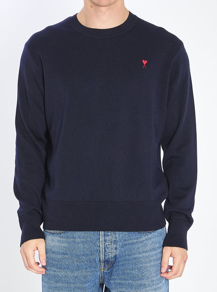 Ami Paris Ami De Coeur Sweater Blue