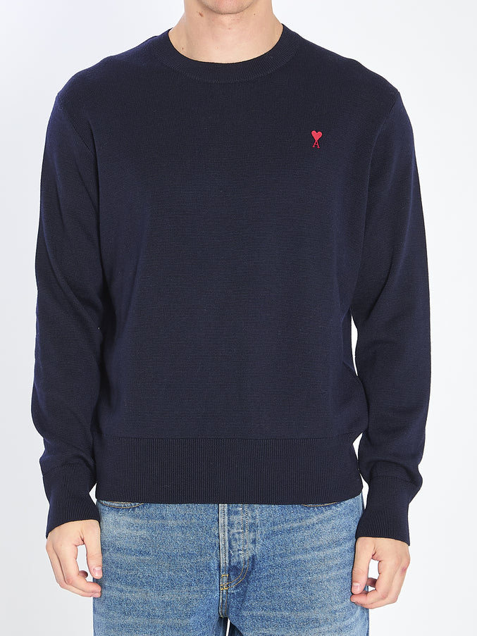 Ami Paris Ami De Coeur Sweater Blue