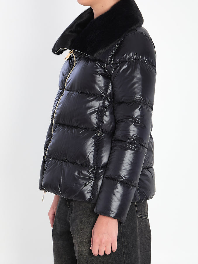 Herno Light Puffer With Collar Fur