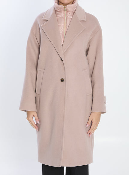 Herno Ultralight Wool And Nylon Coat Pink