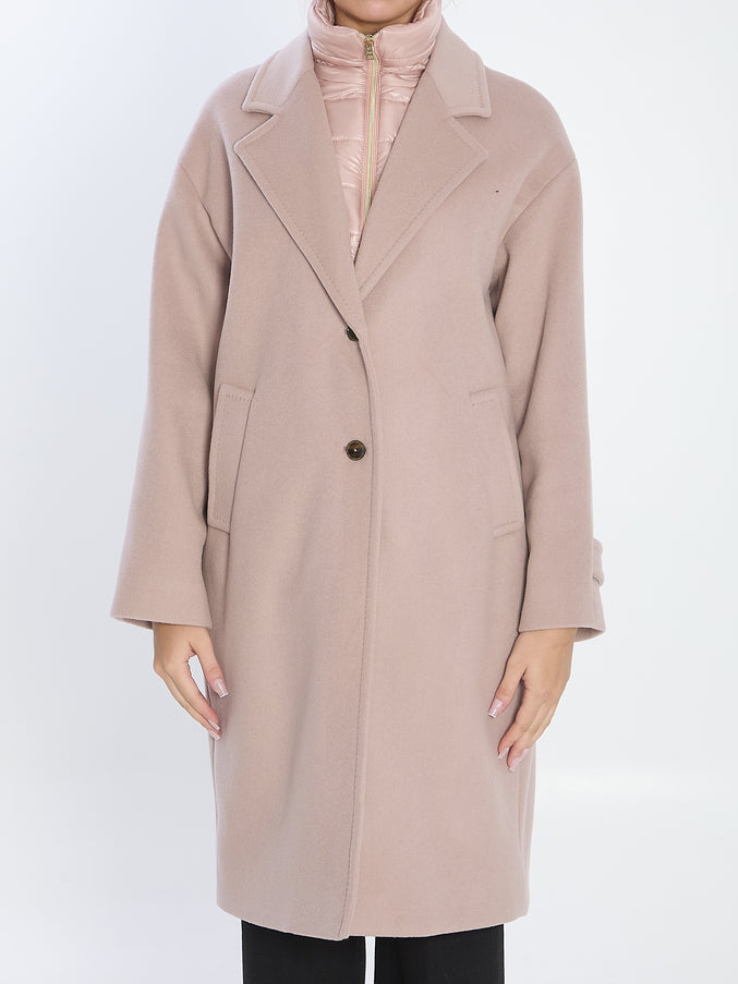 Herno Ultralight Wool And Nylon Coat Pink