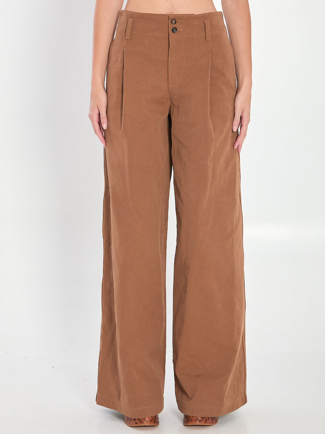Chloe Wide-leg Trousers Brown