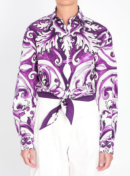 Dolce & Gabbana Maiolica Print Shirt Purple
