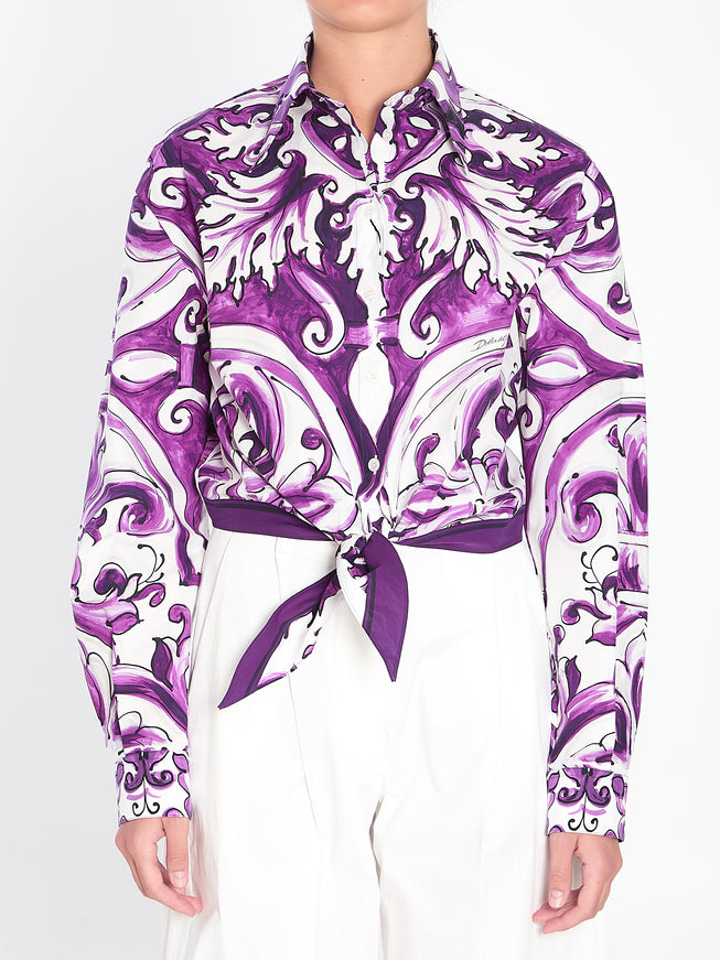 Dolce & Gabbana Maiolica Print Shirt Purple