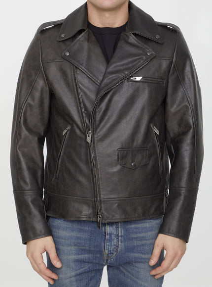 Salvatore Santoro Black Leather Jacket Black