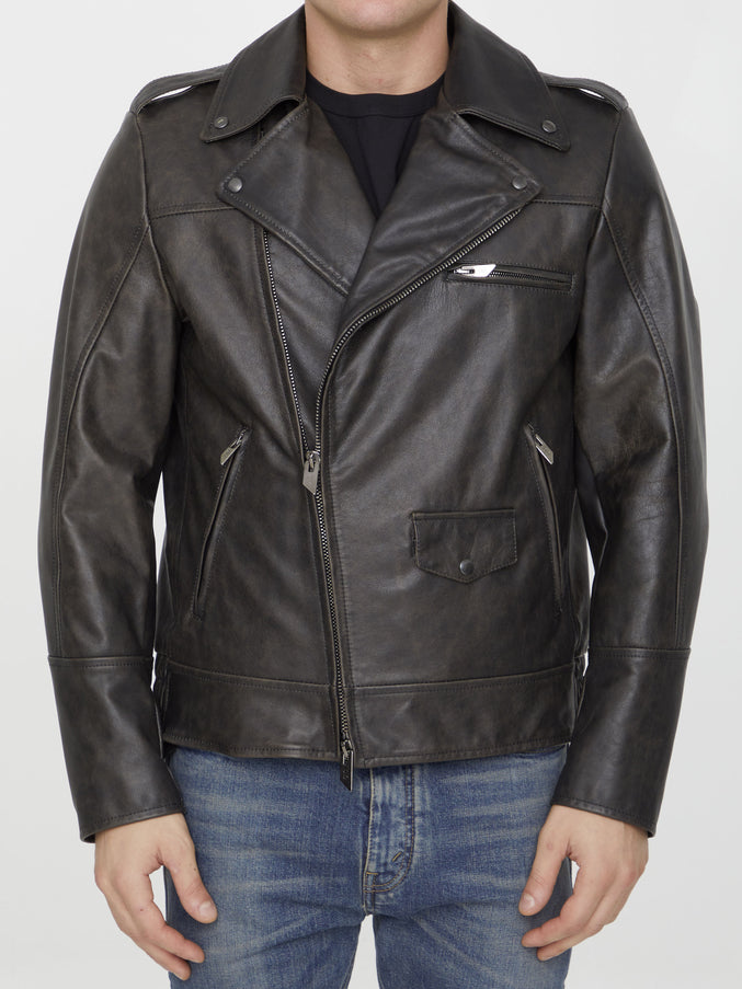 Salvatore Santoro Black Leather Jacket Black