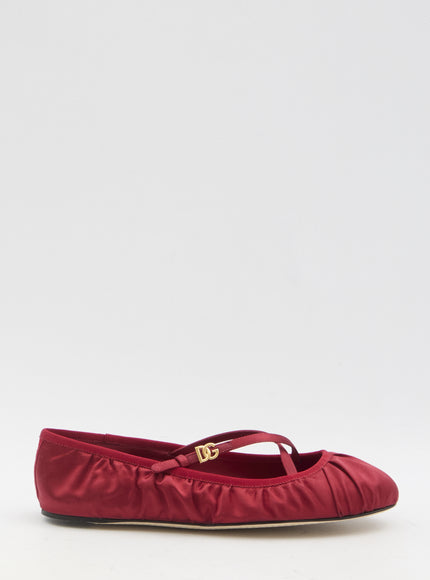 Dolce & Gabbana Satin Ballerinas Red