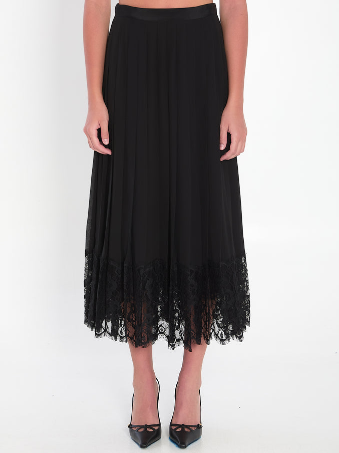 Dolce & Gabbana Lace Midi Skirt Black