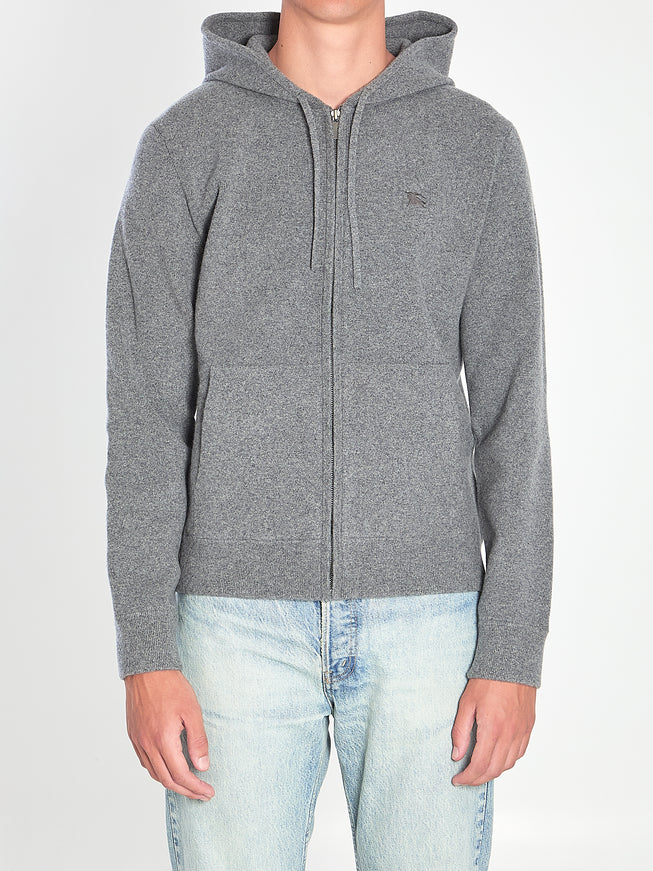 Burberry Cashmere-blend Hoodie Sweatshirt Grey