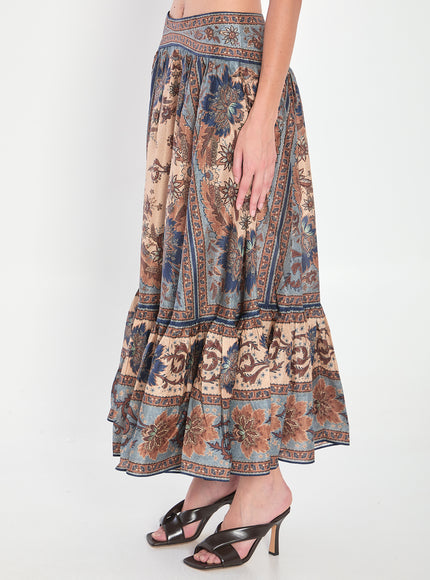 Zimmermann Ascension Tiered Midi Skirt