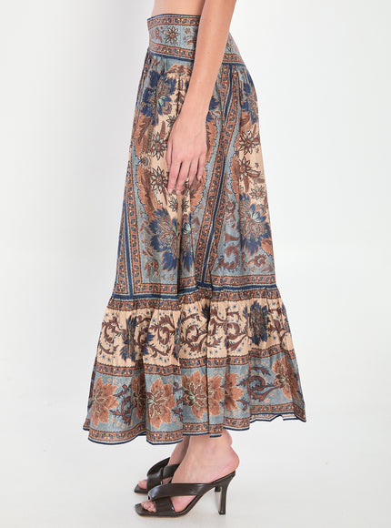 Zimmermann Ascension Tiered Midi Skirt