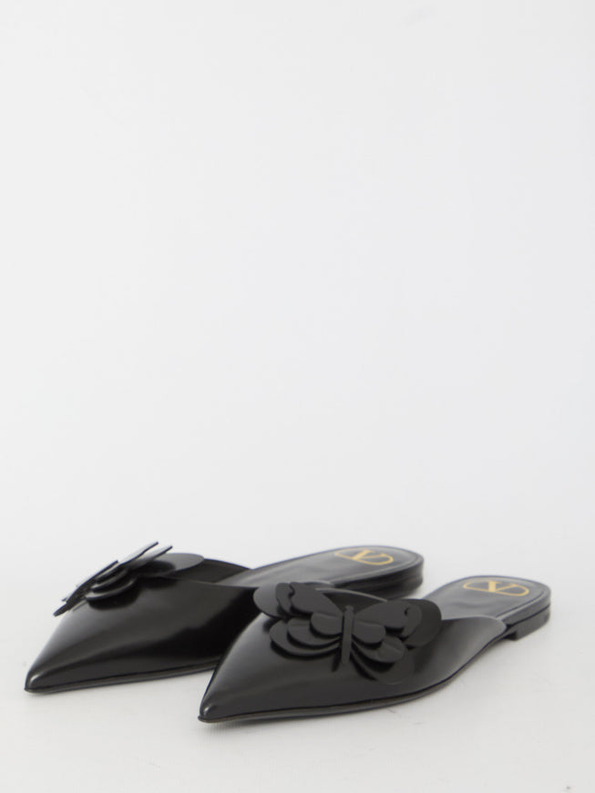 Valentino Garavani Flat Mules In Leather