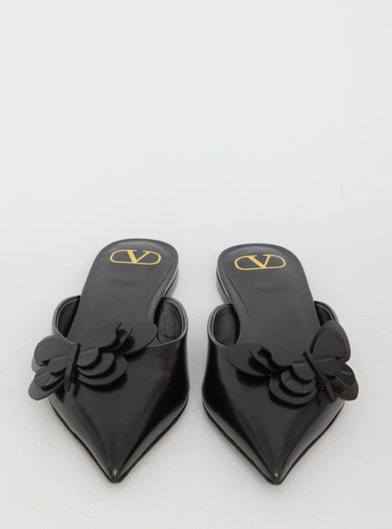 Valentino Garavani Flat Mules In Leather