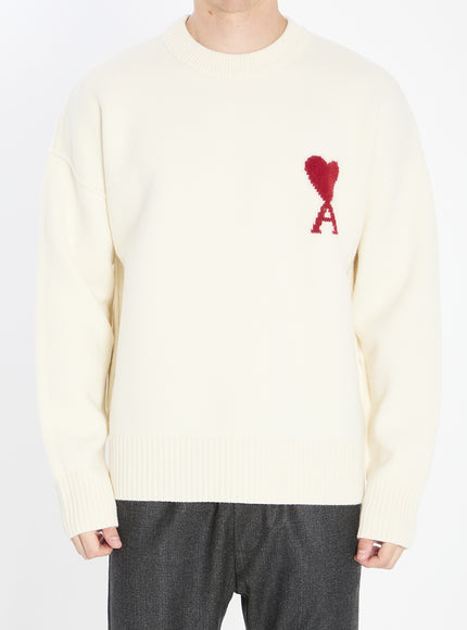 Ami Paris Ami De Coeur Sweater White