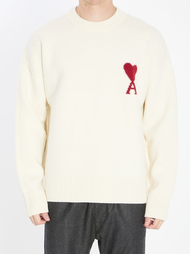 Ami Paris Ami De Coeur Sweater White