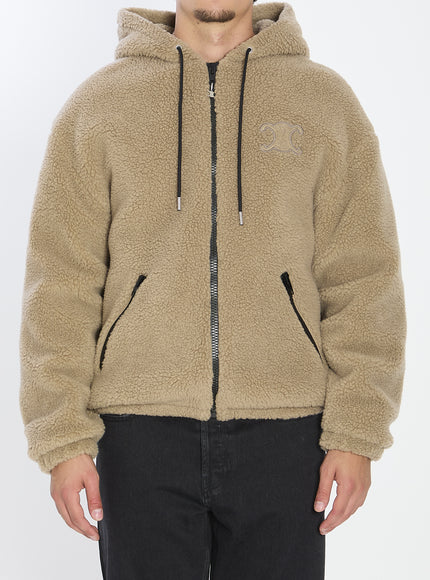 Celine Triomphe Hooded Jacket Beige