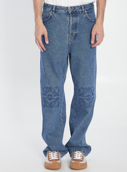 Loewe Baggy Anagram Denim Jeans Blue